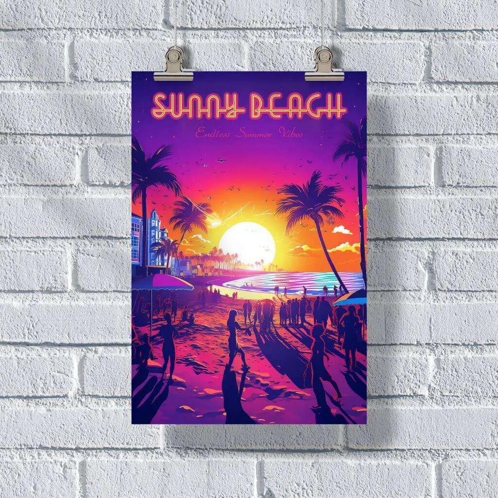 Sunny Beach Endless Summer Vibes Poster