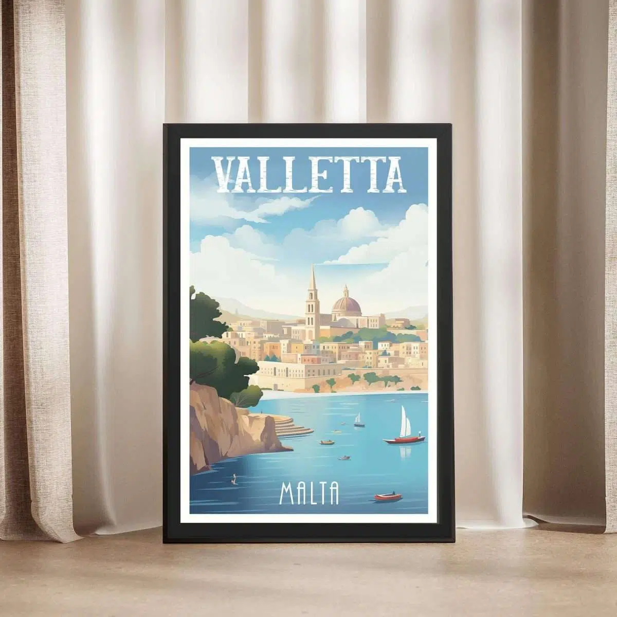 Valletta Grand Harbour 2 Framed Poster