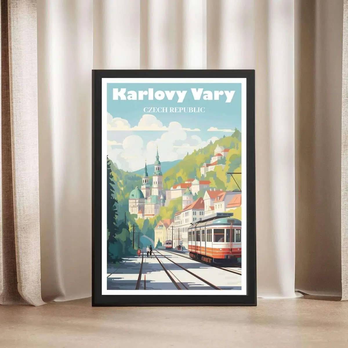 Karlovy Vary Tram Framed Poster