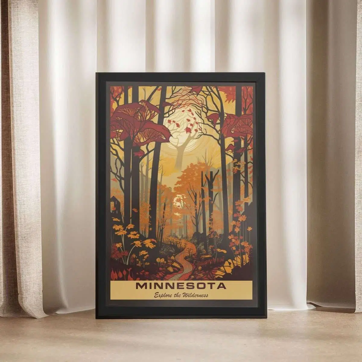 Minnesota Explore The Wilderness Framed Poster