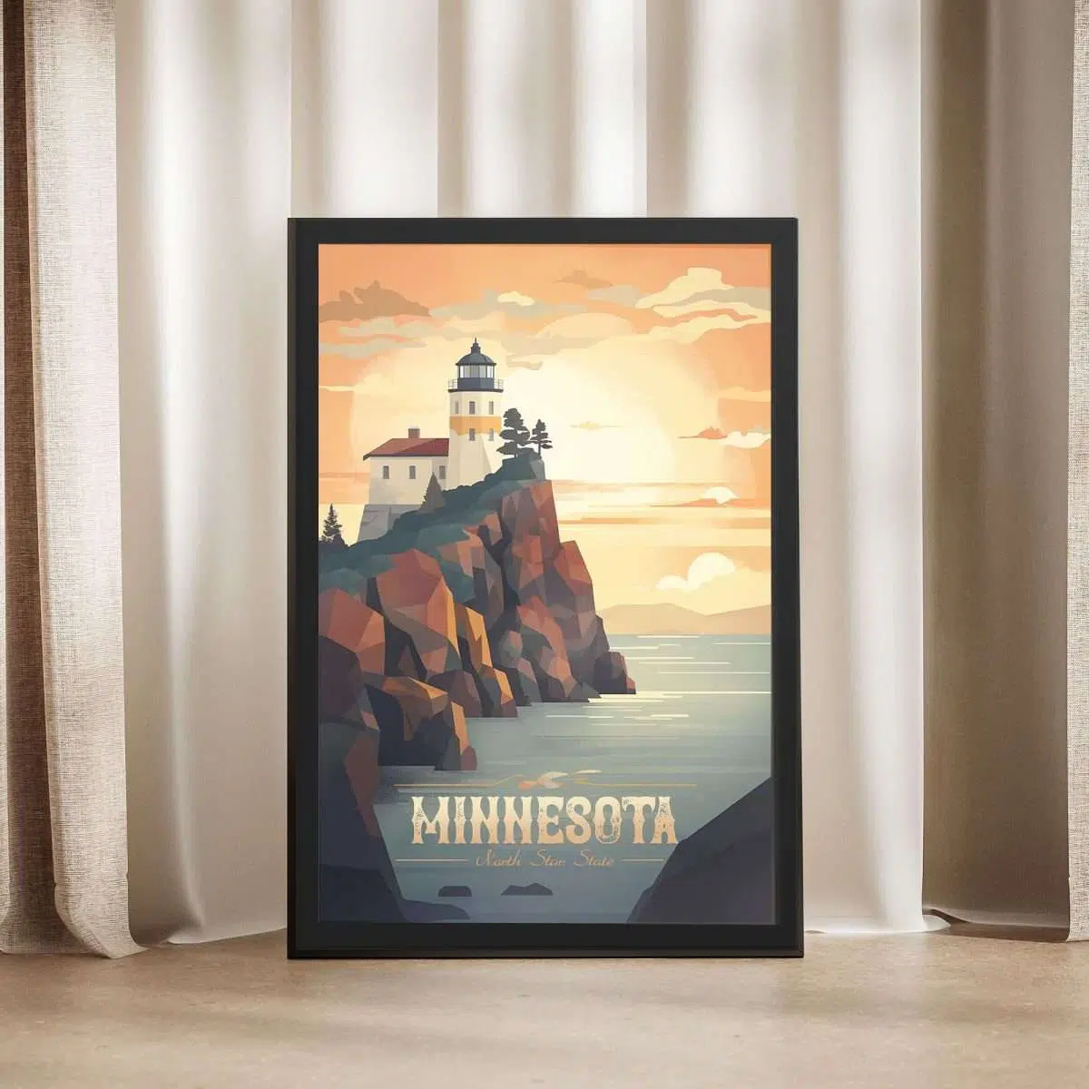 Minnesota North Star State Framed Poster