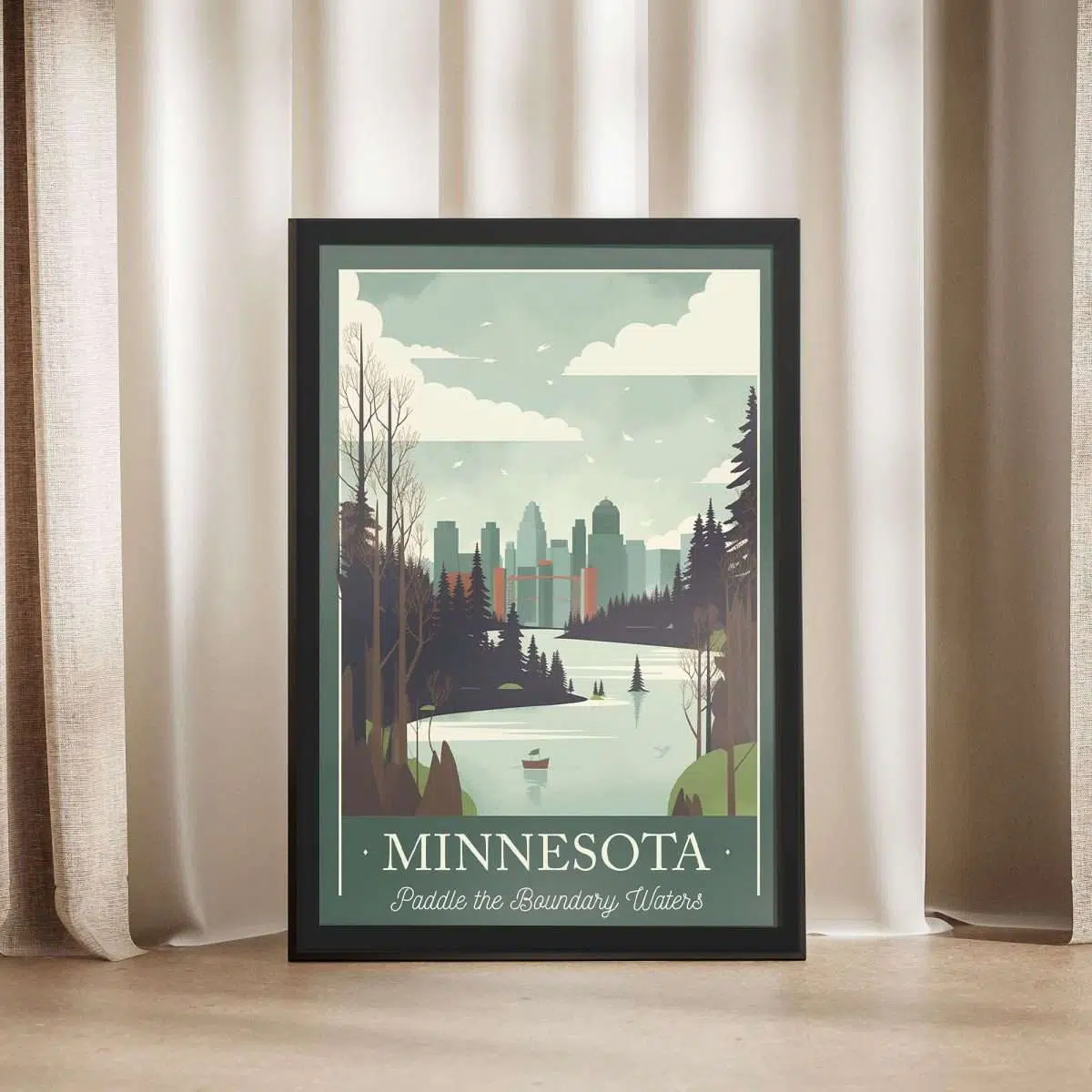 Minnesota Paddle The Boundary Waters Framed Poster