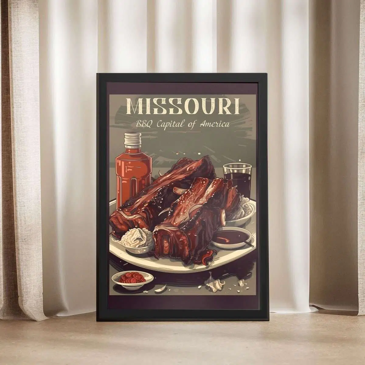 Missouri BBQ Capital Of America Framed Poster