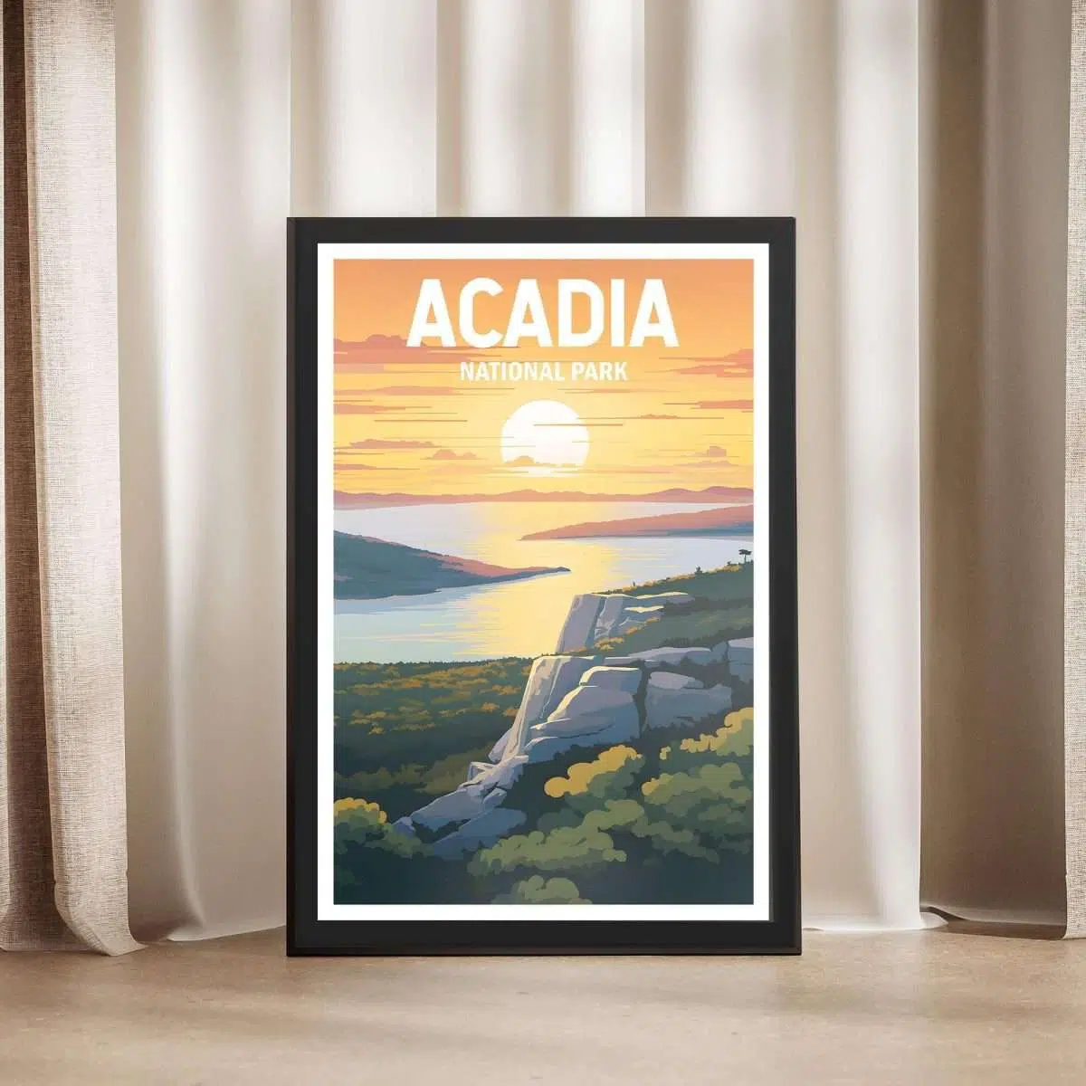 Acadia National Park Cadillac Mountain Dawn Framed Poster