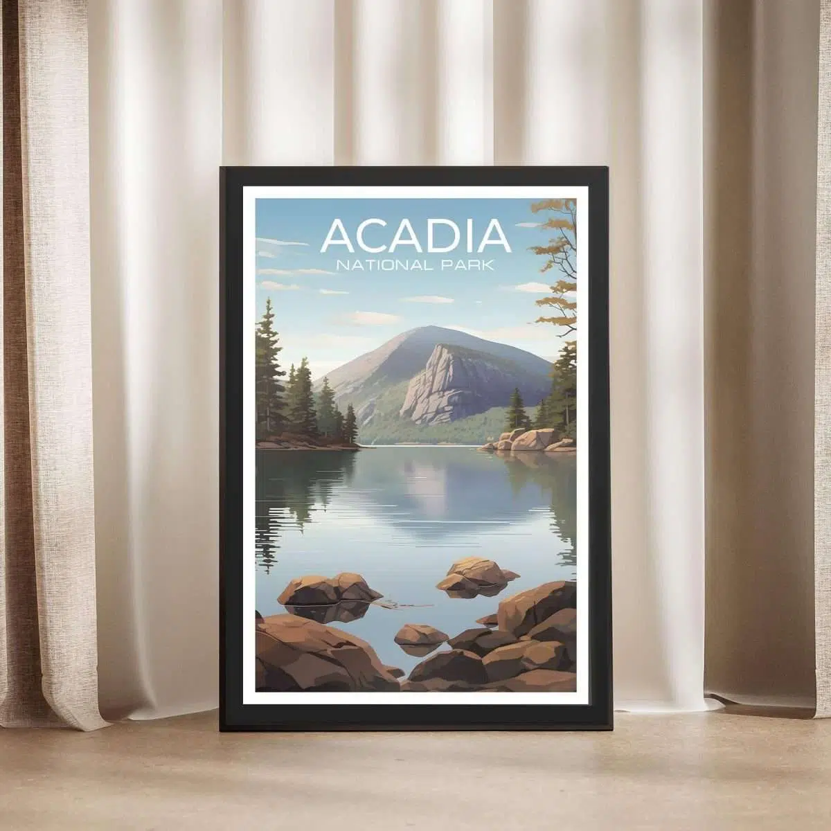 Acadia National Park Jordan Pond Reflections Framed Poster