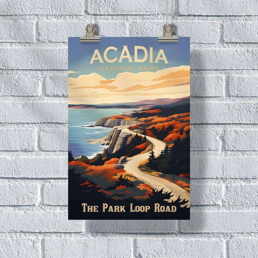 Acadia National Park Park Loop Road Adventure Poster