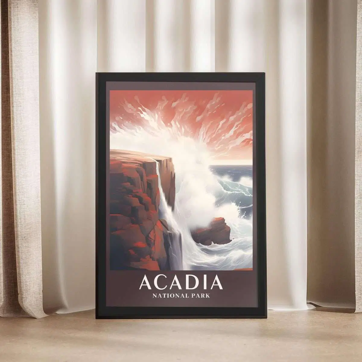 Acadia National Park Thunder Hole Spectacle Framed Poster