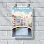 Amsterdam Canal District Poster