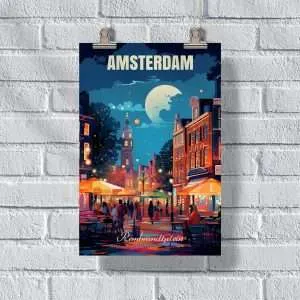 Amsterdam Rembrandtplein Poster