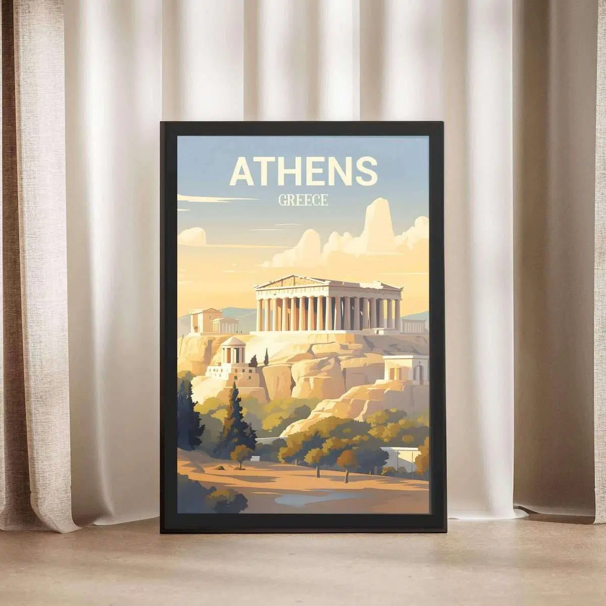 Athens Acropolis Framed Poster