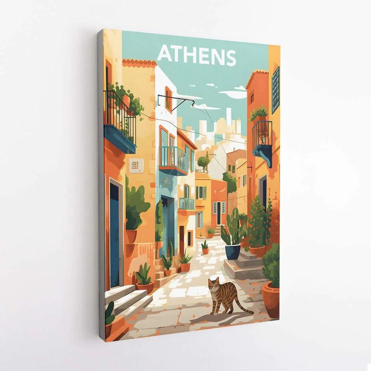 Athens Plaka District Canvas