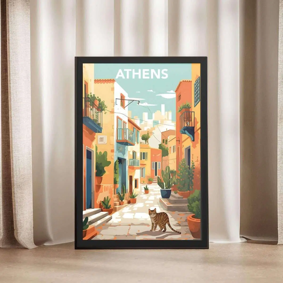 Athens Plaka District Framed Poster