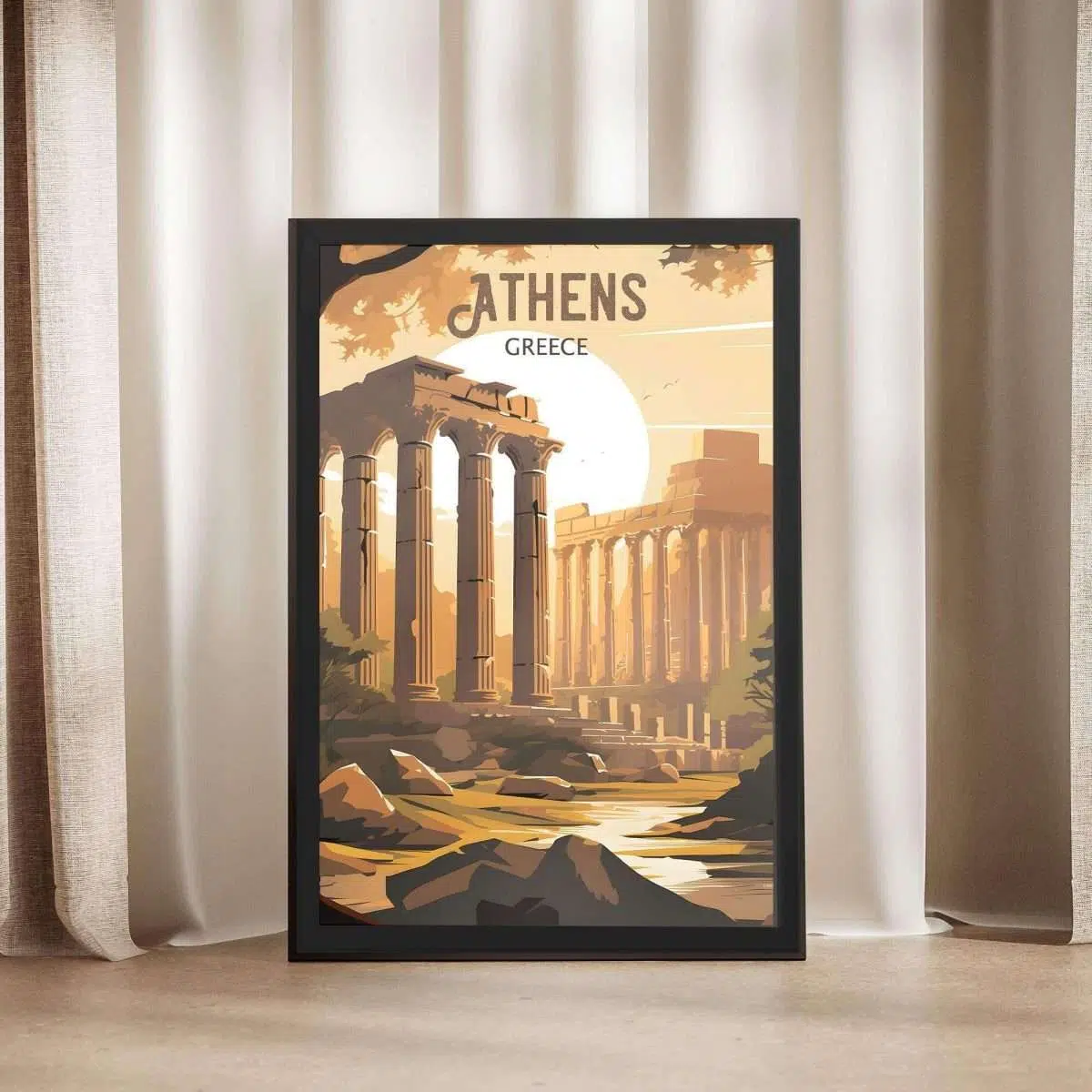 Athens Temple Of Olympian Zeus Framed Poster