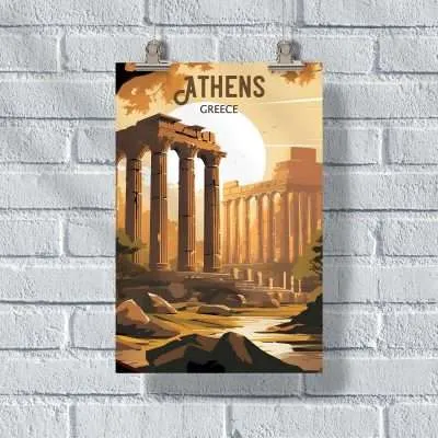 Athens Temple Of Olympian Zeus Poster