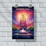 Barcelona Magic Fountain Of Montjuïc Poster