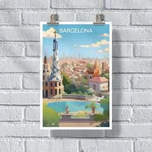 Barcelona Park Güell Poster