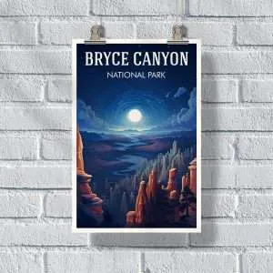 Bryce Canyon National Park Starry Night Overlook Poster