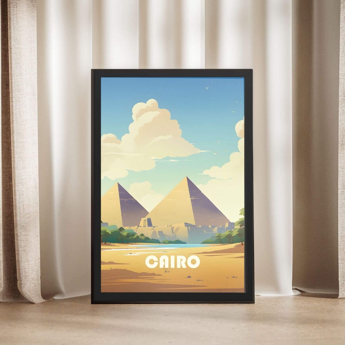 Cairo Pyramids Framed Poster