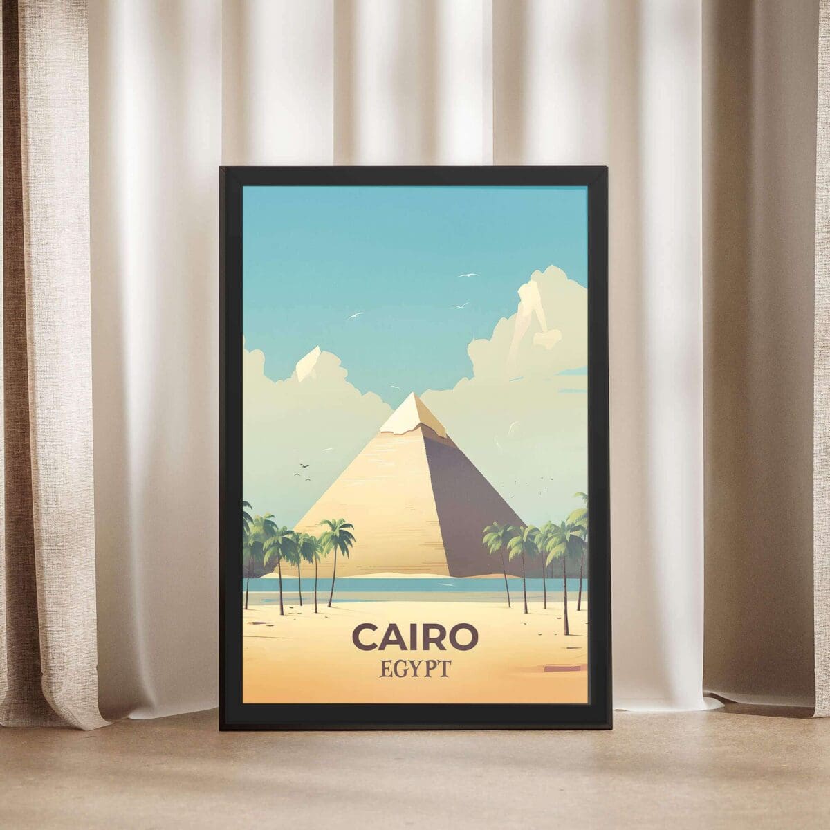 Cairo Pyramids Of Giza Framed Poster