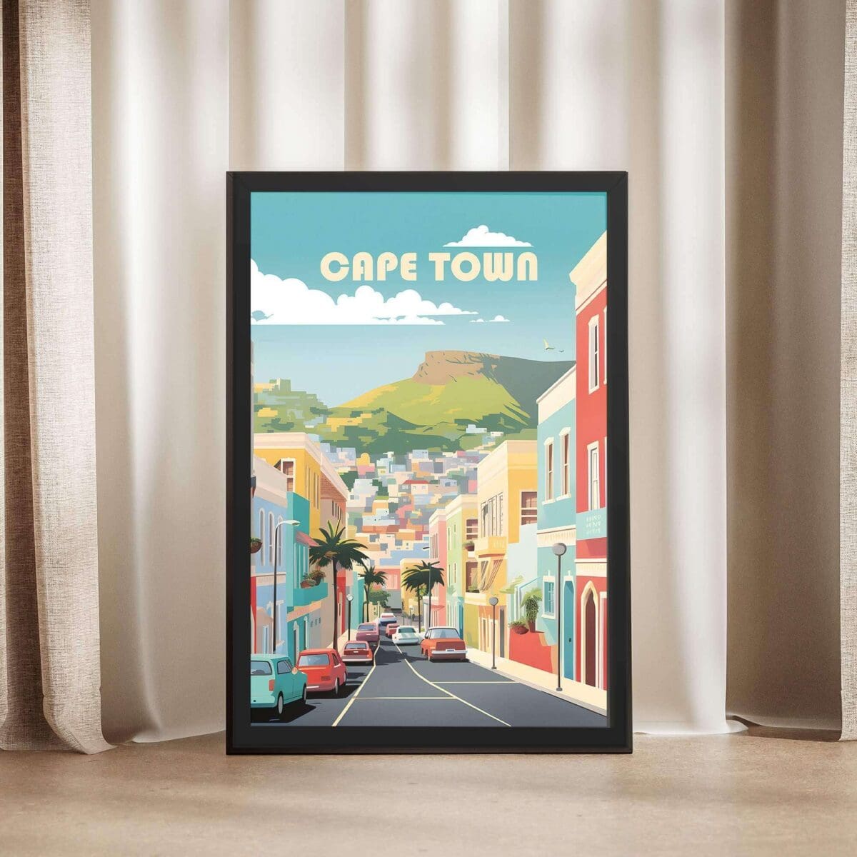 Cape Town Bo Kaap Neighborhood Framed Poster