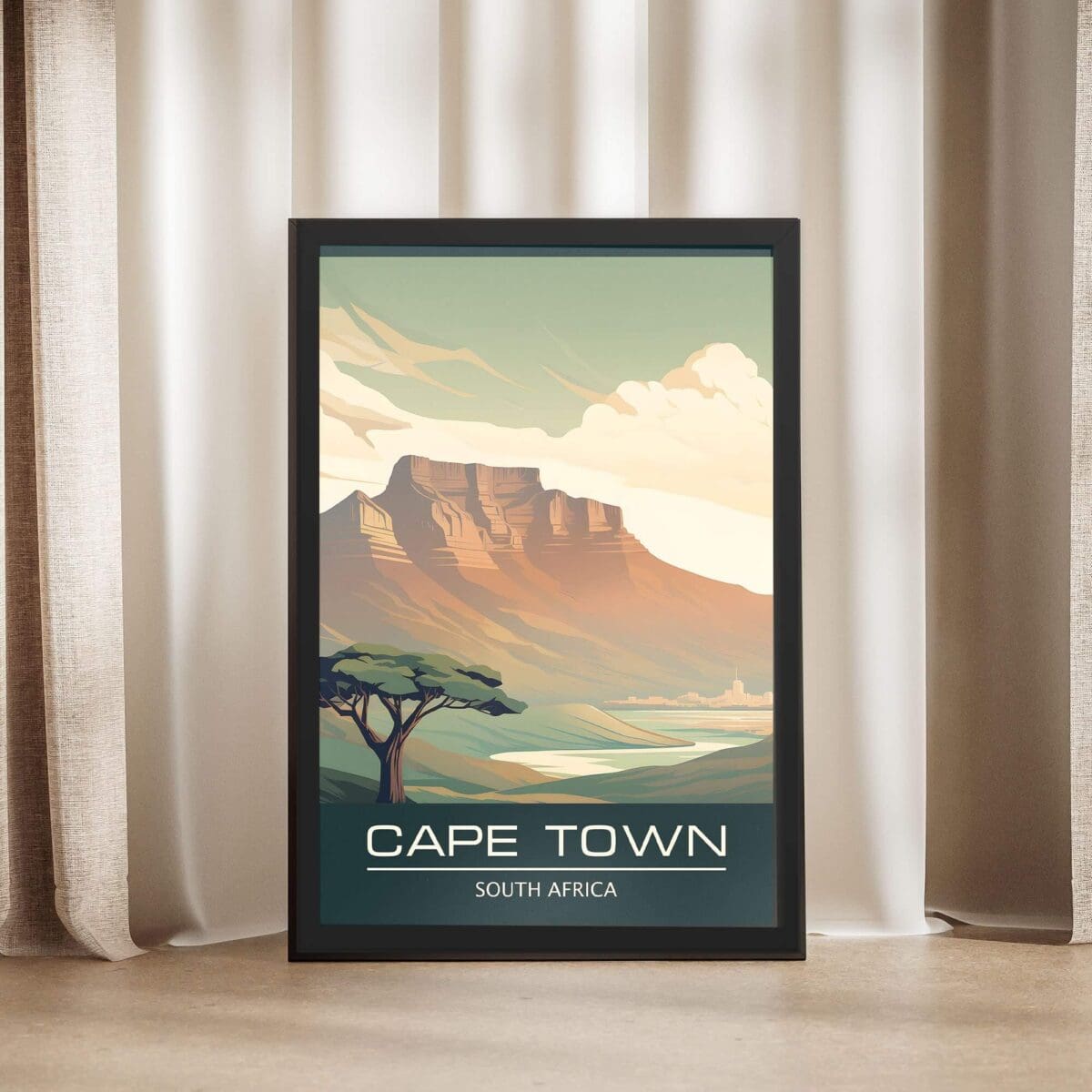 Cape Town Table Mountain Framed Poster