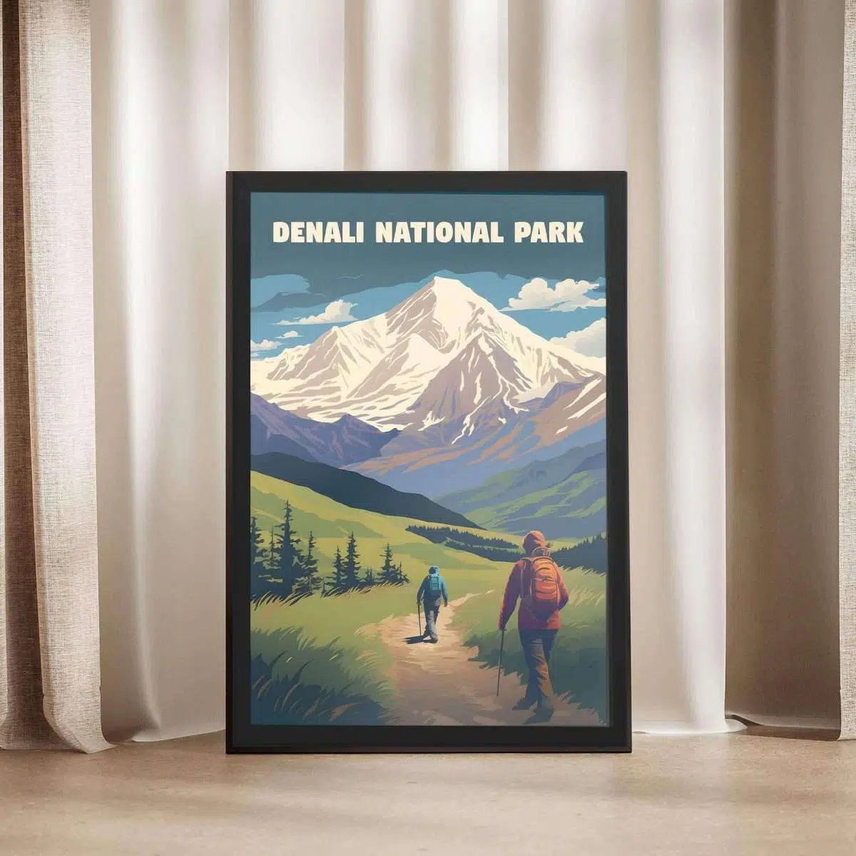 Denali National Park Backcountry Expedition Framed Poster