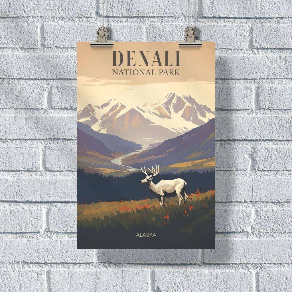 Denali National Park Tundra Wildlife Poster