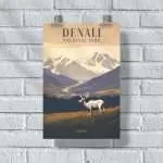 Denali National Park Tundra Wildlife Poster