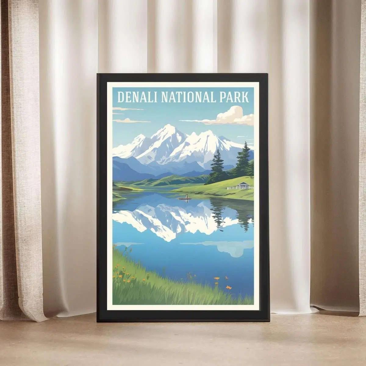 Denali National Park Wonder Lake Reflections Framed Poster