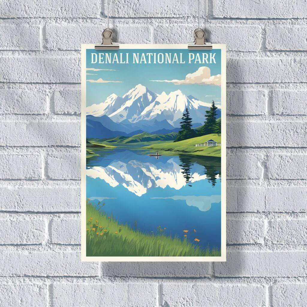 Denali National Park Wonder Lake Reflections Poster