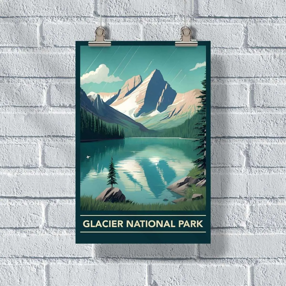 Glacier National Park Hidden Lake Reflections Poster