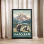 Glacier National Park Wildlife Framed Poster