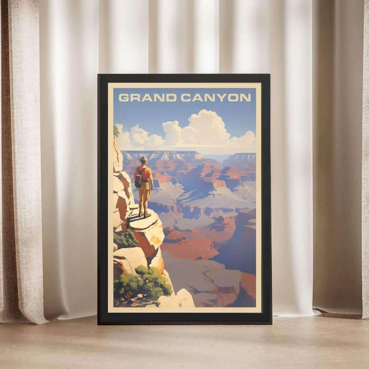 Grand Canyon Hiker's View Framed Poster