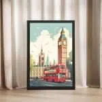 London Big Ben And Bus Framed Poster