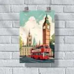 London Big Ben And Bus Poster