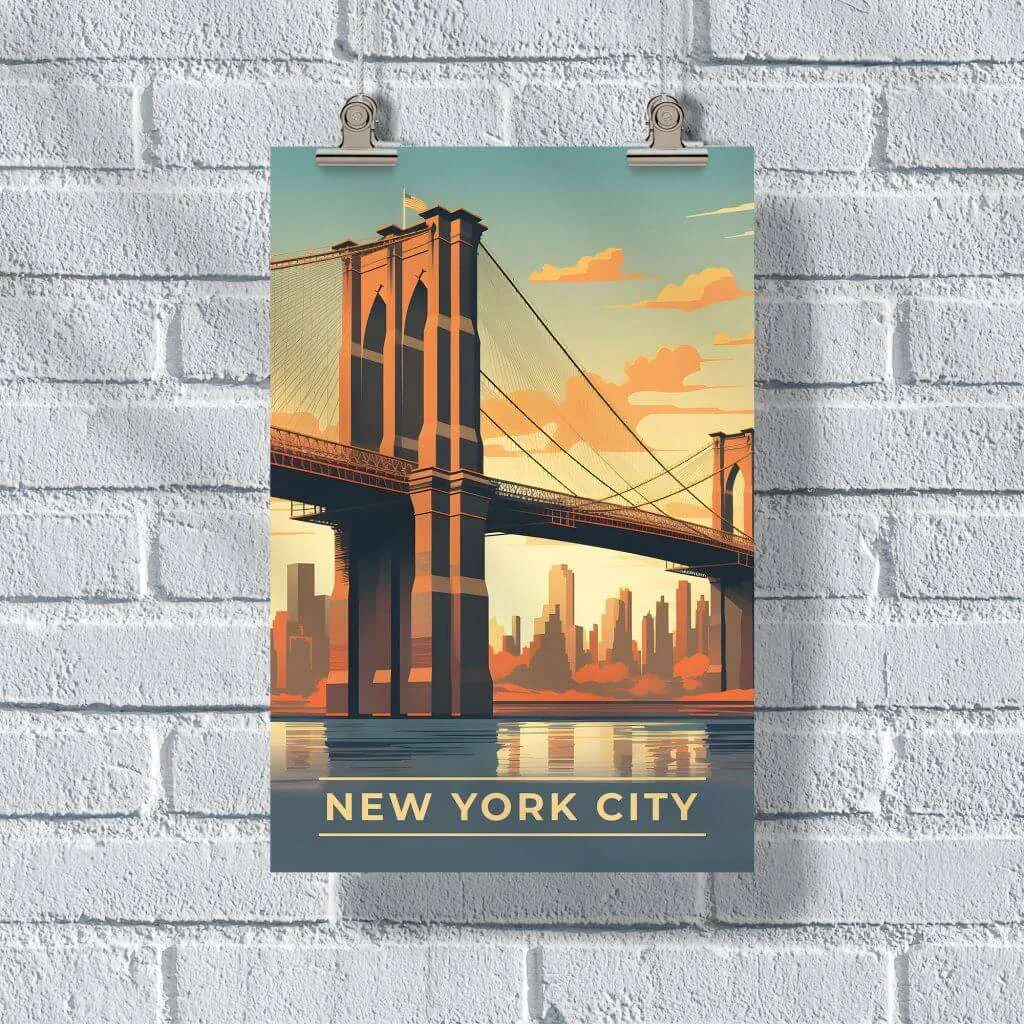 New York City Brooklyn Bridge Poster