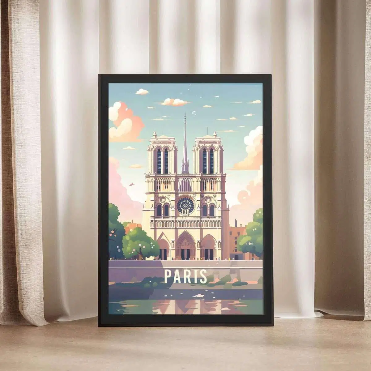 Paris Notre Dame Cathedral Framed Poster