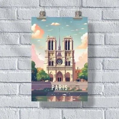 Paris Notre Dame Cathedral Poster