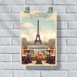 Paris Café Scene Poster