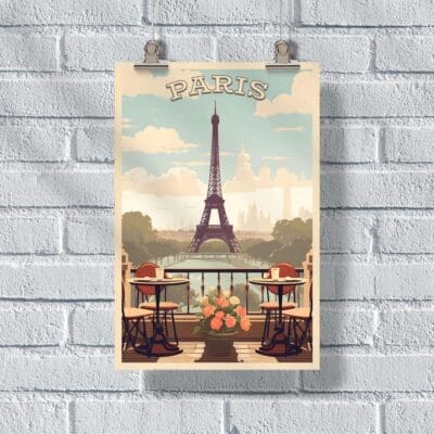 Paris Café Scene Poster