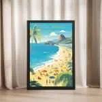 Rio De Janeiro Copacabana Beach Framed Poster