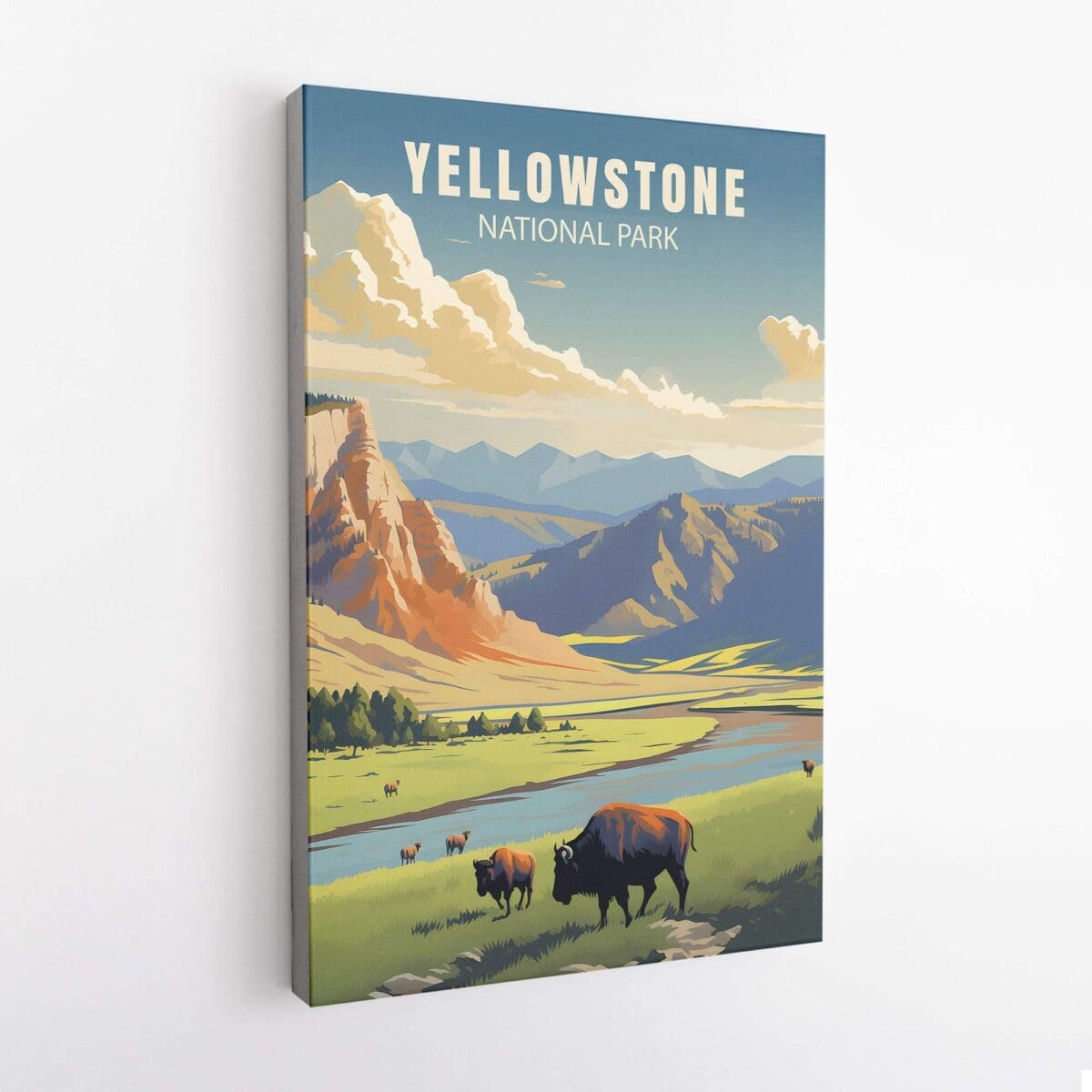 Yellowstone National Park Bison Roam Canvas