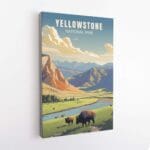Yellowstone National Park Bison Roam Canvas