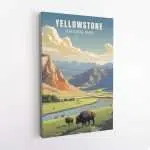 Yellowstone National Park Bison Roam Canvas