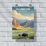 Yellowstone National Park Bison Roam Poster