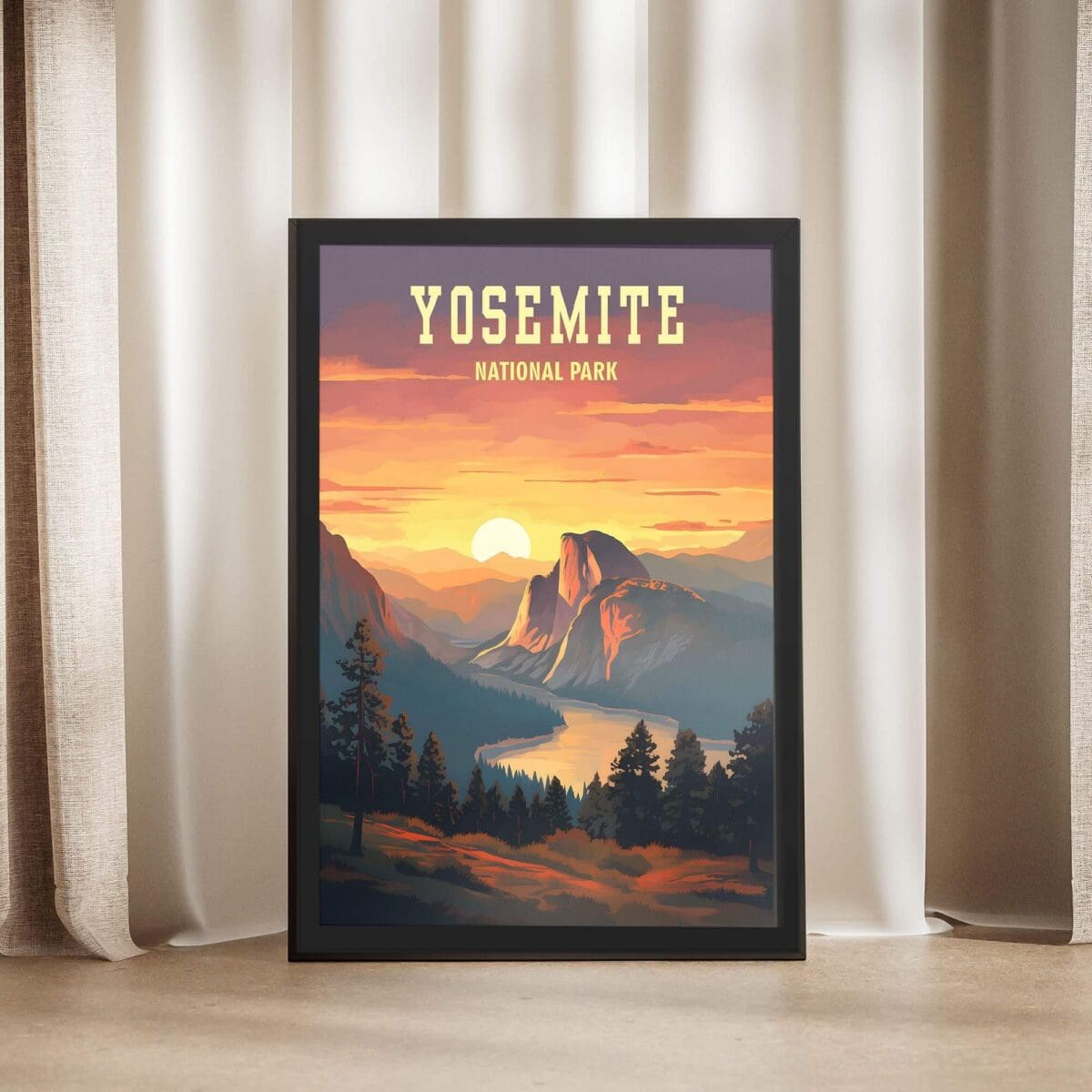 Yosemite National Park Glacier Point Sunset Framed Poster