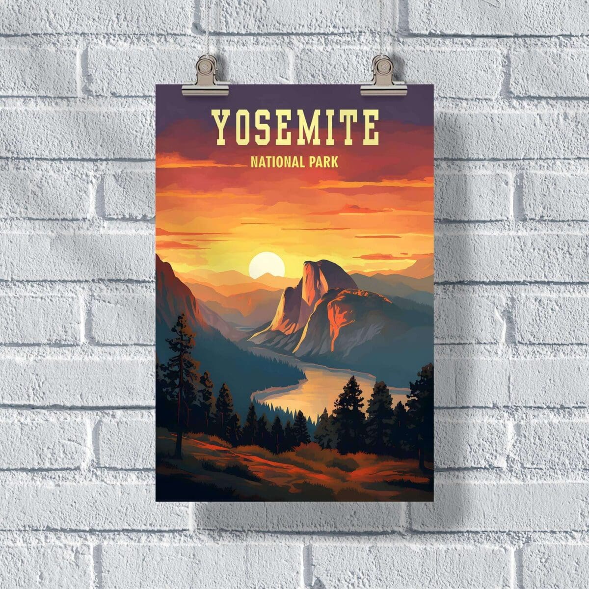 Yosemite National Park Glacier Point Sunset Poster