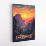 Yosemite National Park Sunset From Glacier Point Canvas