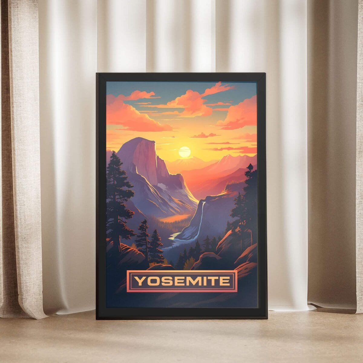 Yosemite National Park Sunset From Glacier Point Framed Poster