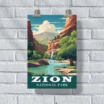 Zion National Park Emerald Pools Poster